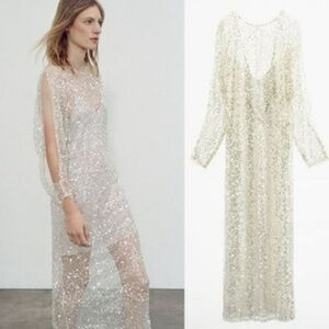 Zara Sequin Dress Long Sleeve